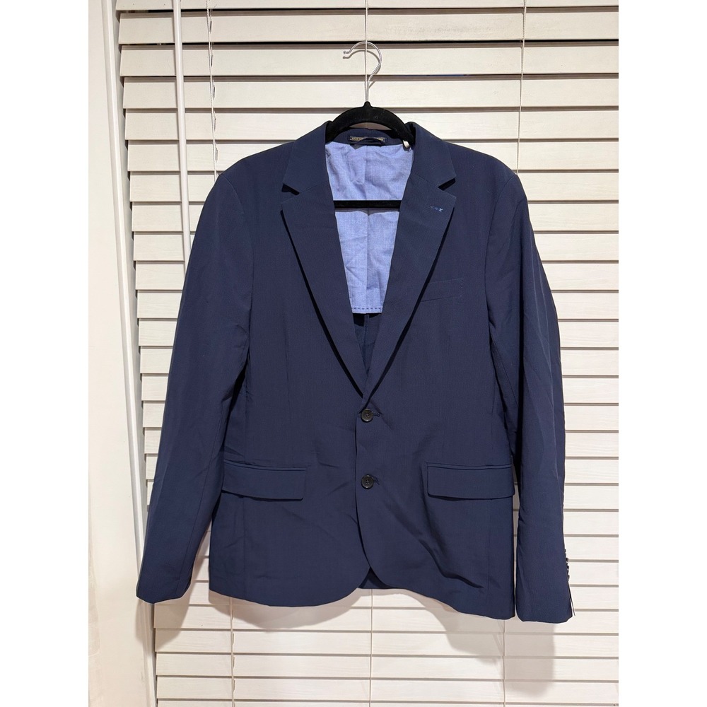 Scotch Soda Men Navy Blue Pinstripe Blazer Sport Coat Size XL NWOT‎